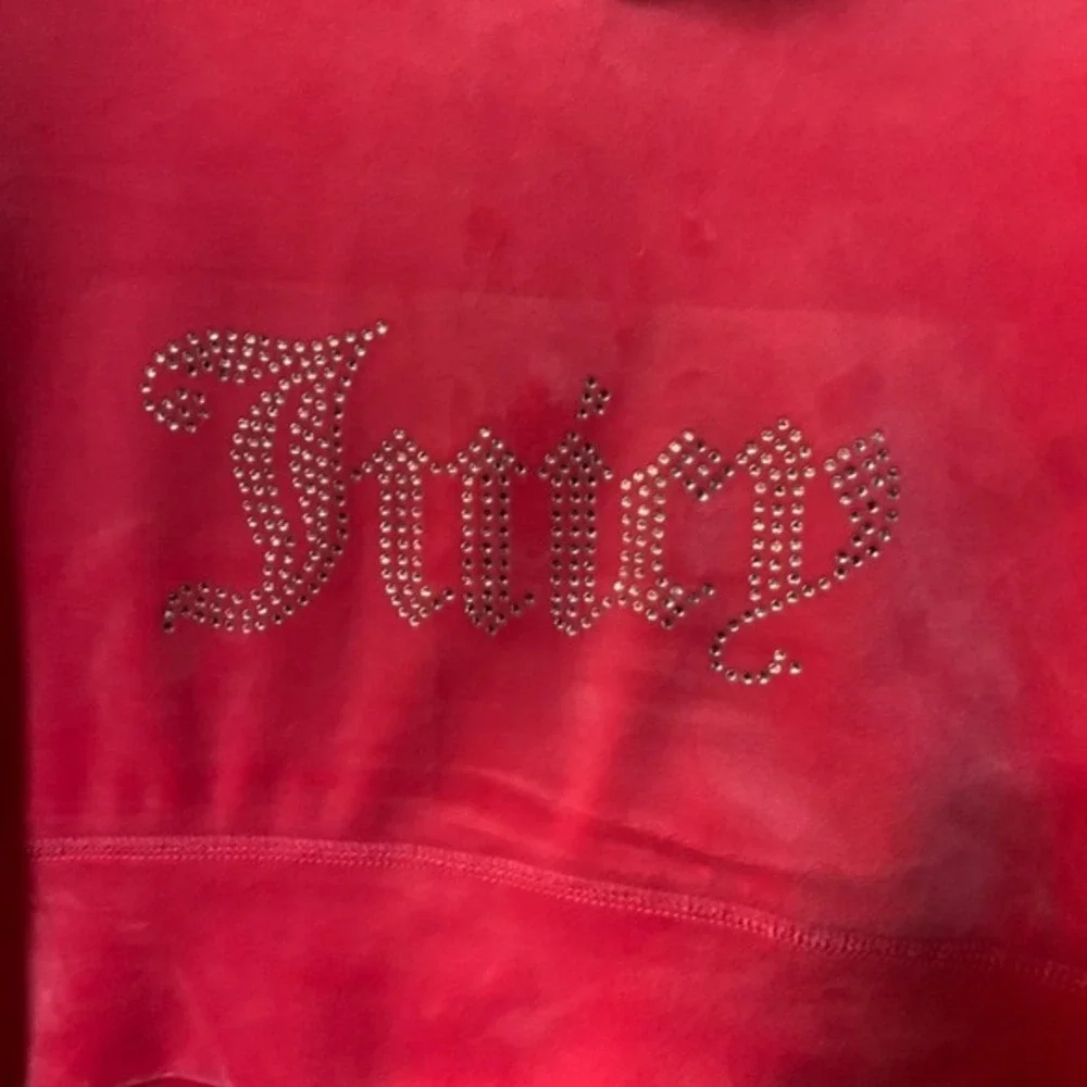 Juicy Couture Pink Velour Tracksuit Set Jacket‎ Pants Rhinestone Logo Large Y2K